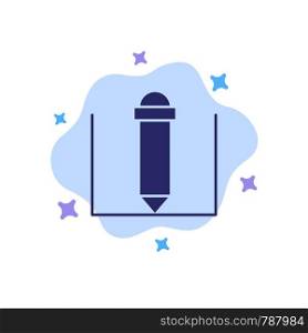 Pencil, Text Education Blue Icon on Abstract Cloud Background