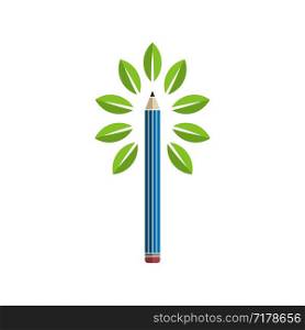 Pencil Tree Logo Template Illustration Design. Vector EPS 10.
