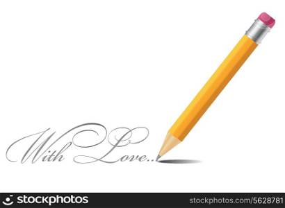 Pencil vector background with love