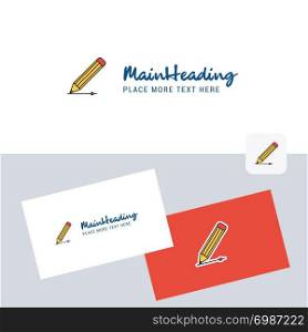 Pencil vector logotype with business card template. Elegant corporate identity. - Vector