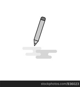 Pencil Web Icon. Flat Line Filled Gray Icon Vector