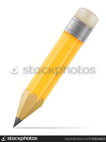 pencil with eraser for drawing vector illustration isolated on background