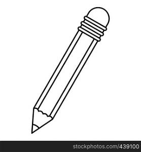 Pencil with eraser icon in outline style isolated vector illustration. Pencil with eraser icon outline