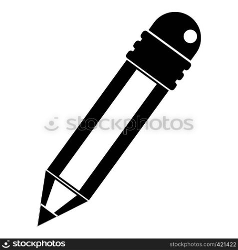 Pencil with eraser icon. Simple illustration of pencil with eraser vector icon for web. Pencil with eraser icon, simple style