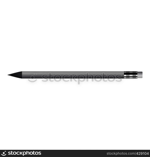 Pencil with eraser mockup. Realistic illustration of pencil with eraser vector mockup for web. Pencil with eraser mockup, realistic style