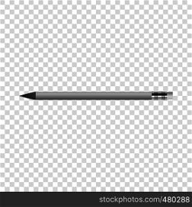 Pencil with eraser mockup. Realistic illustration of pencil with eraser vector mockup for web. Pencil with eraser mockup, realistic style