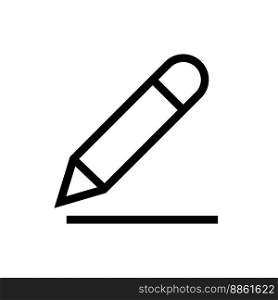 Pencil write line icon isolated on white background. Black flat thin icon on modern outline style. Linear symbol and editable stroke. Simple and pixel perfect stroke vector illustration.