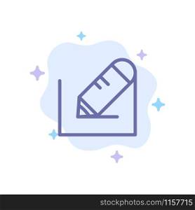Pencil, Write, Text, School Blue Icon on Abstract Cloud Background