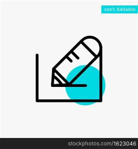 Pencil, Write, Text, School turquoise highlight circle point Vector icon