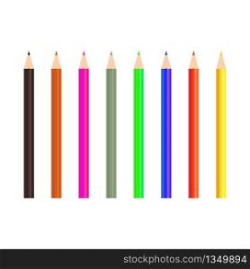 Pencils color isolated on white background. Wood pencils, stationery for drawing in school, education, kindergarten. Spectrum colors of rainbow. Realistic tools. 3d icons. Vector.. Pencils color isolated on white background. Wood pencils, stationery for drawing in school, education, kindergarten. Spectrum colors of rainbow. Realistic tools. 3d icons. Vector