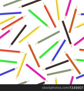 Pencils pattern seamless. Schools background. Wood pencils, stationery for drawing in school, education, kindergarten. Spectrum colors of rainbow. Kids wallpaper of decoration. Realistic tools Vector.. Pencils pattern seamless. Schools background. Wood pencils, stationery for drawing in school, education, kindergarten. Spectrum colors of rainbow. Kids wallpaper of decoration. Realistic tools Vector