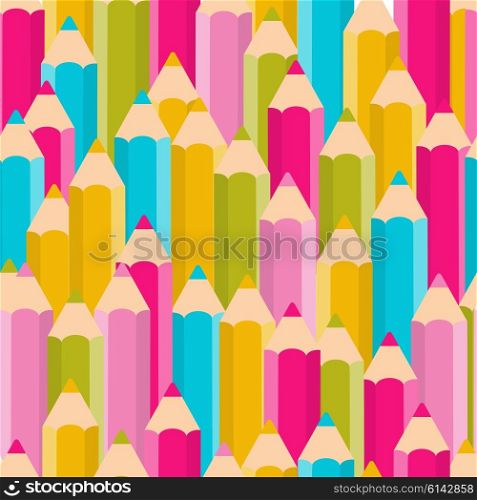 Pencils Seamless Pattern Background Vector Illustration. EPS10