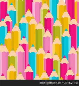 Pencils Seamless Pattern Background Vector Illustration. EPS10