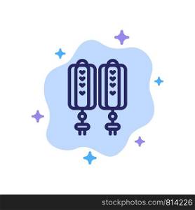 Pendant, China, Chinese, Decoration Blue Icon on Abstract Cloud Background