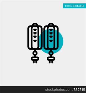 Pendant, China, Chinese, Decoration turquoise highlight circle point Vector icon
