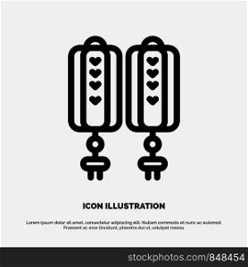 Pendant, China, Chinese, Decoration Vector Line Icon