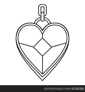 Pendant in the shape of heart icon. Outline illustration of pendant in the shape of heart vector icon for web. Pendant in the shape of heart icon, outline style