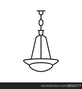pendant lamp ceiling line icon vector. pendant lamp ceiling sign. isolated contour symbol black illustration. pendant lamp ceiling line icon vector illustration