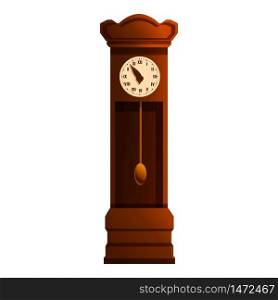 Pendulum clock icon. Cartoon of pendulum clock vector icon for web design isolated on white background. Pendulum clock icon, cartoon style