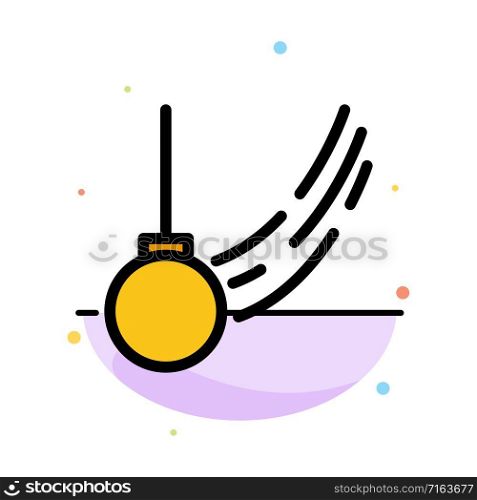 Pendulum, Swing, Tied, Ball, Motion Abstract Flat Color Icon Template