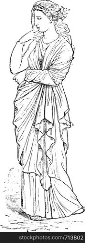 Penelope, vintage engraved illustration.