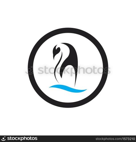 penguin bird vector logo, arctic animal symbol