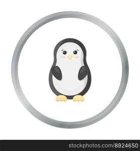 Penguin cartoon icon for web vector image