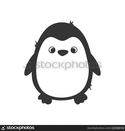 Penguin. Hand-drawn cute penguin. Sketch drawing for design. Vector image