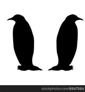 Penguin icon Black color fill Flat style Simple illustration