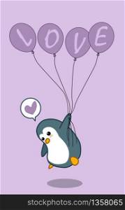 Penguin is holding 4 balloons.