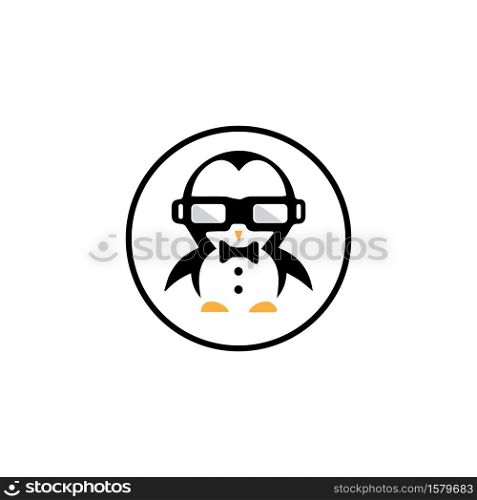 penguin logo template vector icon illustration