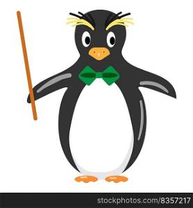 Penguin music conductor icon cartoon vector. Ice baby. Animal happy. Penguin music conductor icon cartoon vector. Ice baby