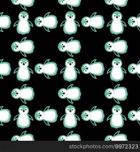 Penguin pattern, illustration, vector on white background