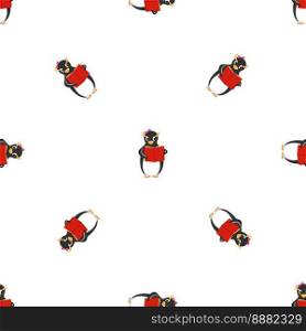 Penguin reading book pattern seamless background texture repeat wallpaper geometric vector. Penguin reading book pattern seamless vector