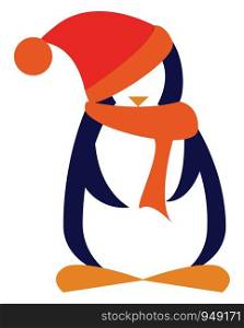 Penguin with scarf and hat