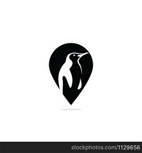 Penguin Zoo Pin Point Location Logo Design.