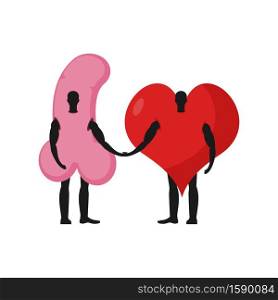 Penis and heart friends. Friendship love and sex