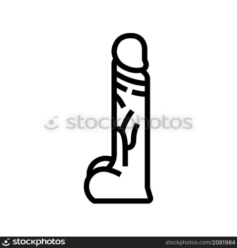 penis sex toy line icon vector. penis sex toy sign. isolated contour symbol black illustration. penis sex toy line icon vector illustration