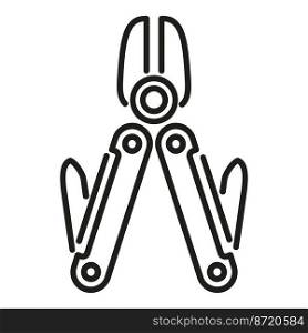 Penknife icon outline vector. Knife multitool. Swiss tool. Penknife icon outline vector. Knife multitool