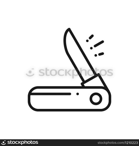 Penknife Line Icon. Pocket Knife. Camping Sign and Symbol. Penknife Line Icon. Pocket Knife. Camping Sign and Symbol.