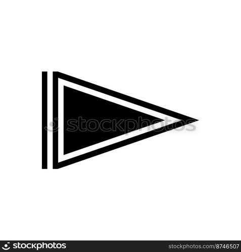 pennant flag map glyph icon vector. pennant flag map sign. isolated symbol illustration. pennant flag map glyph icon vector illustration