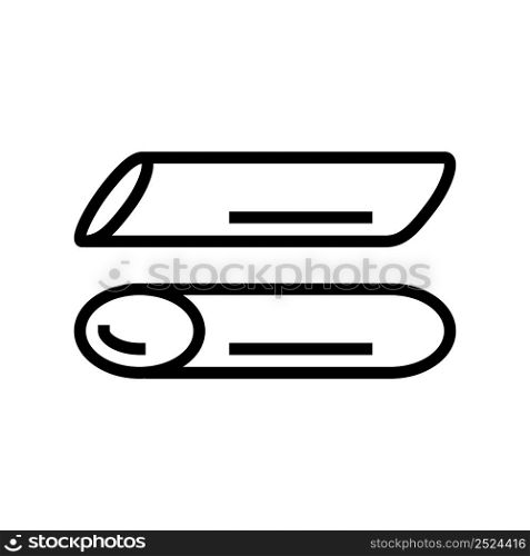 penne pasta line icon vector. penne pasta sign. isolated contour symbol black illustration. penne pasta line icon vector illustration