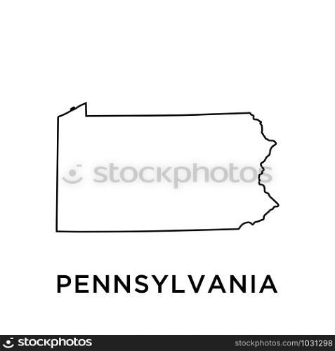 Pennsylvania map icon design trendy