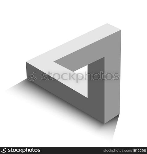Penrose triangle isolated on white background, vector illustration