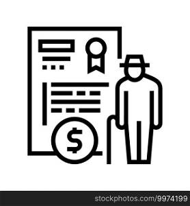 pension allowance line icon vector. pension allowance sign. isolated contour symbol black illustration. pension allowance line icon vector illustration
