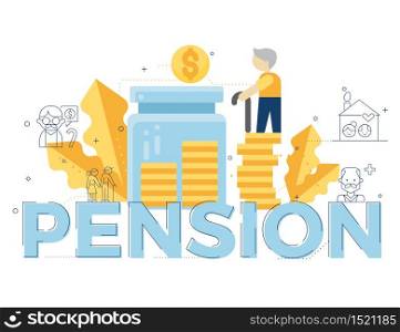 pension illustration for topic ,presentation, book.