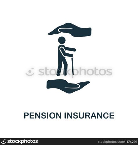 Pension Insurance creative icon. Simple element illustration. Pension Insurance concept symbol design from insurance collection. Can be used for mobile and web design, apps, software, print.. Pension Insurance icon. Line style icon design from insurance icon collection. UI. Illustration of pension insurance icon. Ready to use in web design, apps, software, print.