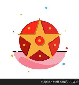 Pentacle, Satanic, Project, Star Abstract Flat Color Icon Template