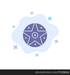 Pentacle, Satanic, Project, Star Blue Icon on Abstract Cloud Background