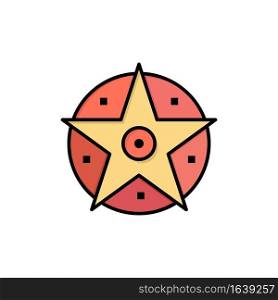 Pentacle, Satanic, Project, Star  Flat Color Icon. Vector icon banner Template